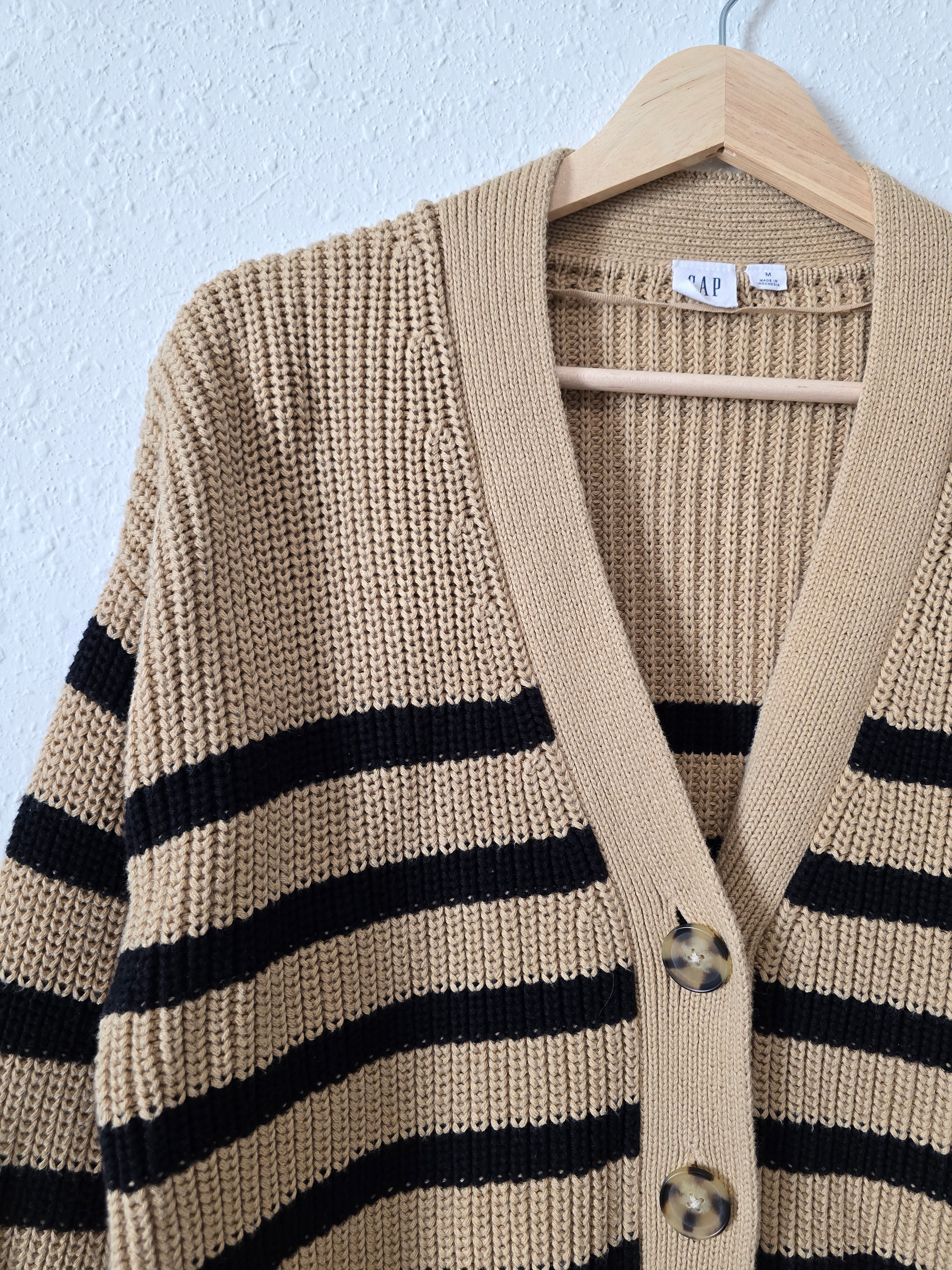 Gap Striped V Neck Cardigan (M)