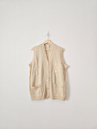 Vintage Floral Knit Vest (XL)
