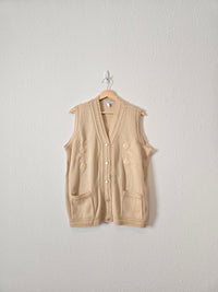 Vintage Floral Knit Vest (XL)