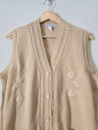 Vintage Floral Knit Vest (XL)
