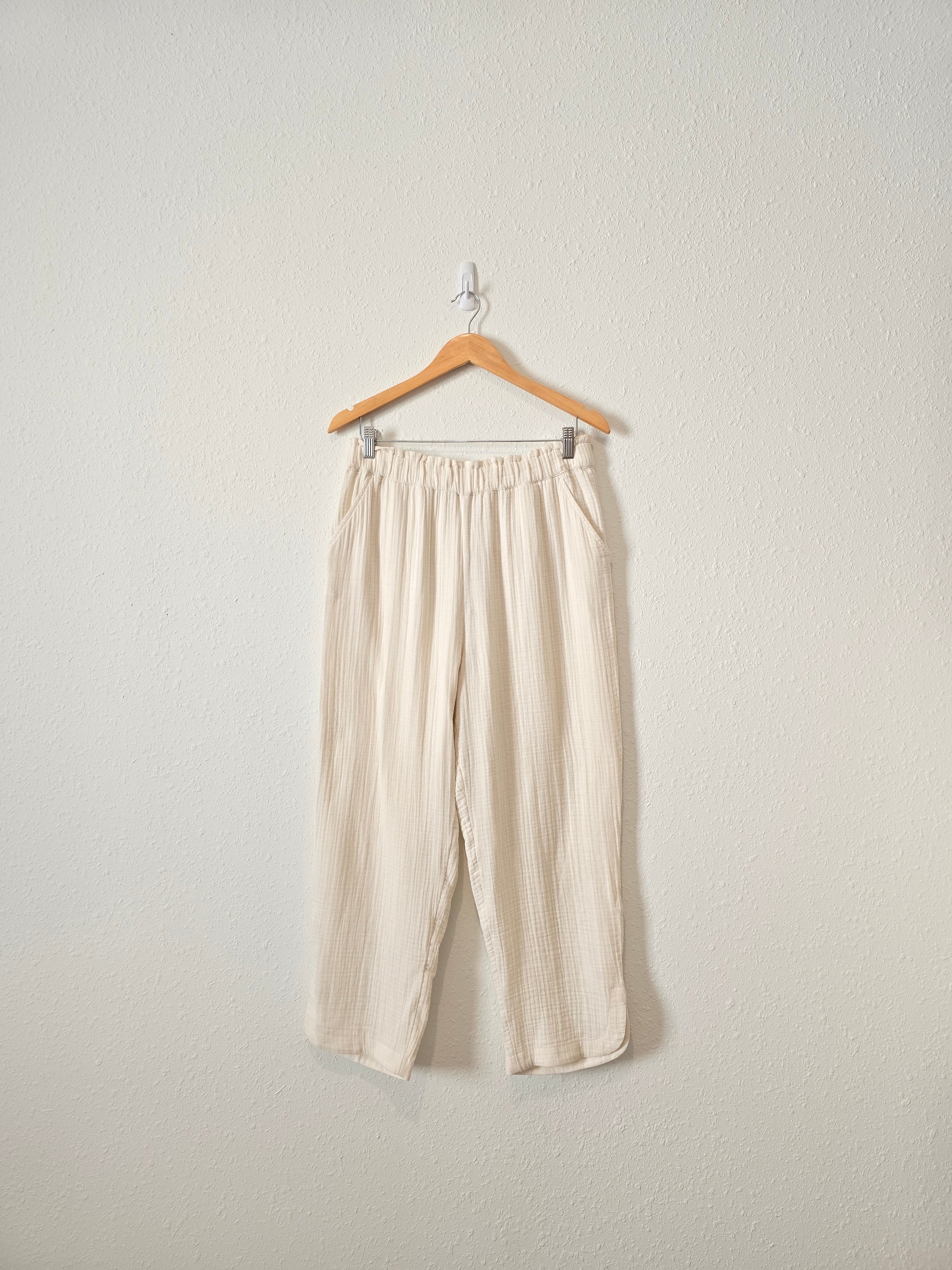 Cream Cotton Gauze Pants (M)
