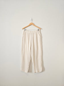 Cream Cotton Gauze Pants (M)