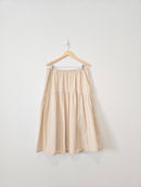 Neutral Gingham Midi Skirt (XL)