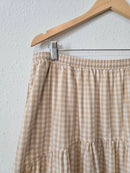 Neutral Gingham Midi Skirt (XL)