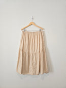 Neutral Gingham Midi Skirt (XL)