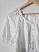 Floral Eyelet Puff Sleeve Blouse (XS)