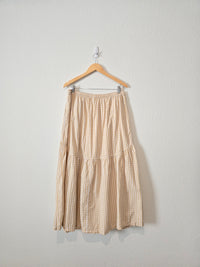 Neutral Gingham Maxi Skirt (XL)