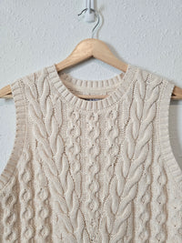 Cream Cable Knit Tank (S)