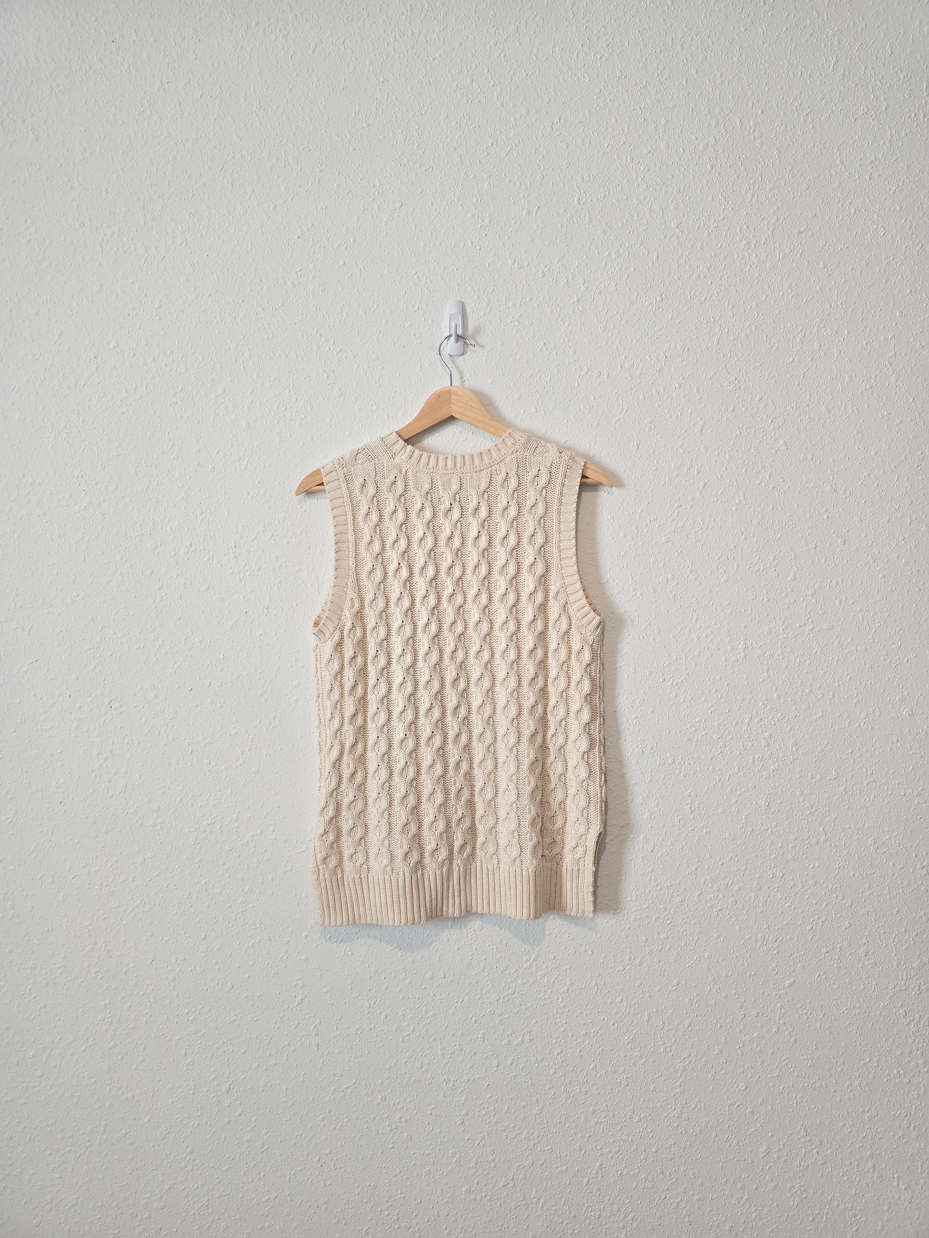 Cream Cable Knit Tank (S)