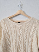 Cream Cable Knit Sweater (L)