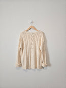 Cream Cable Knit Sweater (L)