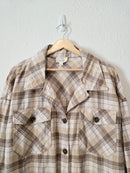 Neutral Plaid Shacket (2X)