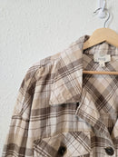 Neutral Plaid Shacket (2X)