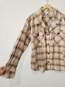 Neutral Plaid Shacket (2X)