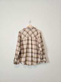 Neutral Plaid Shacket (2X)