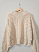 Cream Chunky Knit Sweater (L)