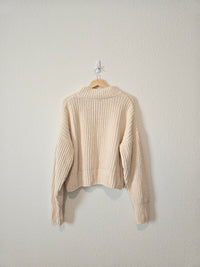 Cream Chunky Knit Sweater (L)