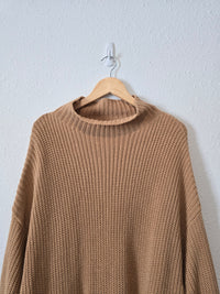 Camel Oversized Knit Sweater (XXL)