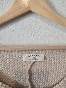 Zenana Waffle Slouchy Top (L/XL)