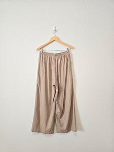 Linen Blend Wide Leg Pants (M)