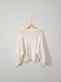 Ribbed Puff Sleeve Sweater (L)