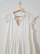 NEW White Tiered Midi Dress (L)