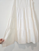 NEW White Tiered Midi Dress (L)