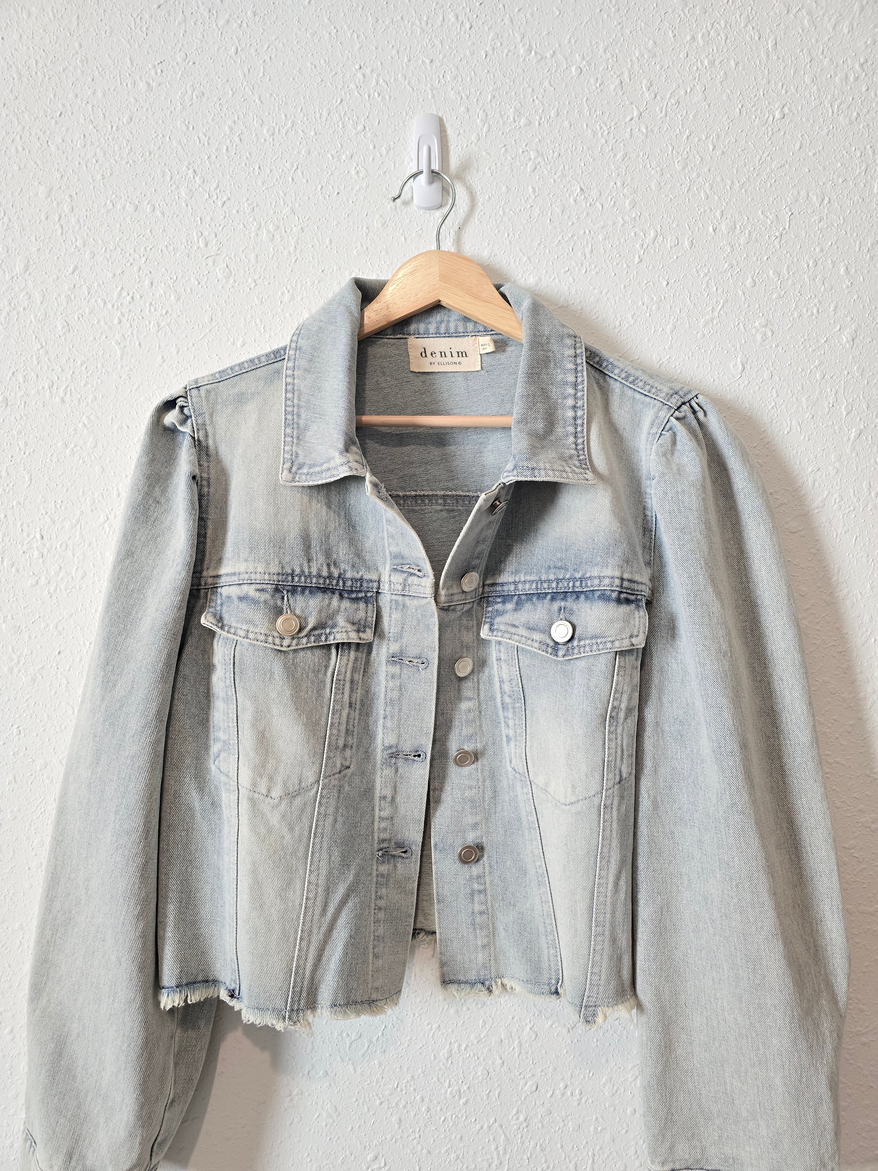 Puff Sleeve Denim Jacket (L)