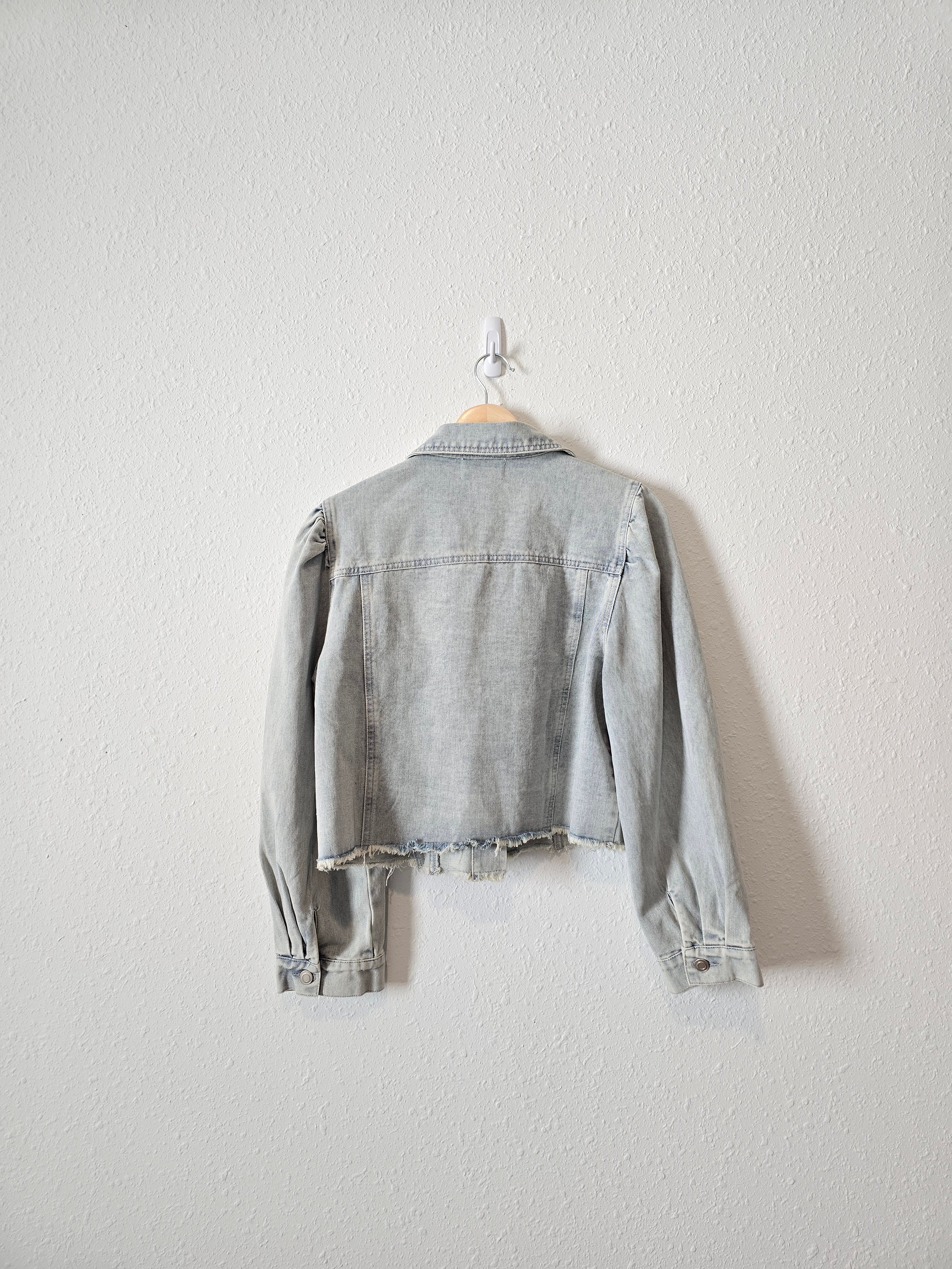 Puff Sleeve Denim Jacket (L)