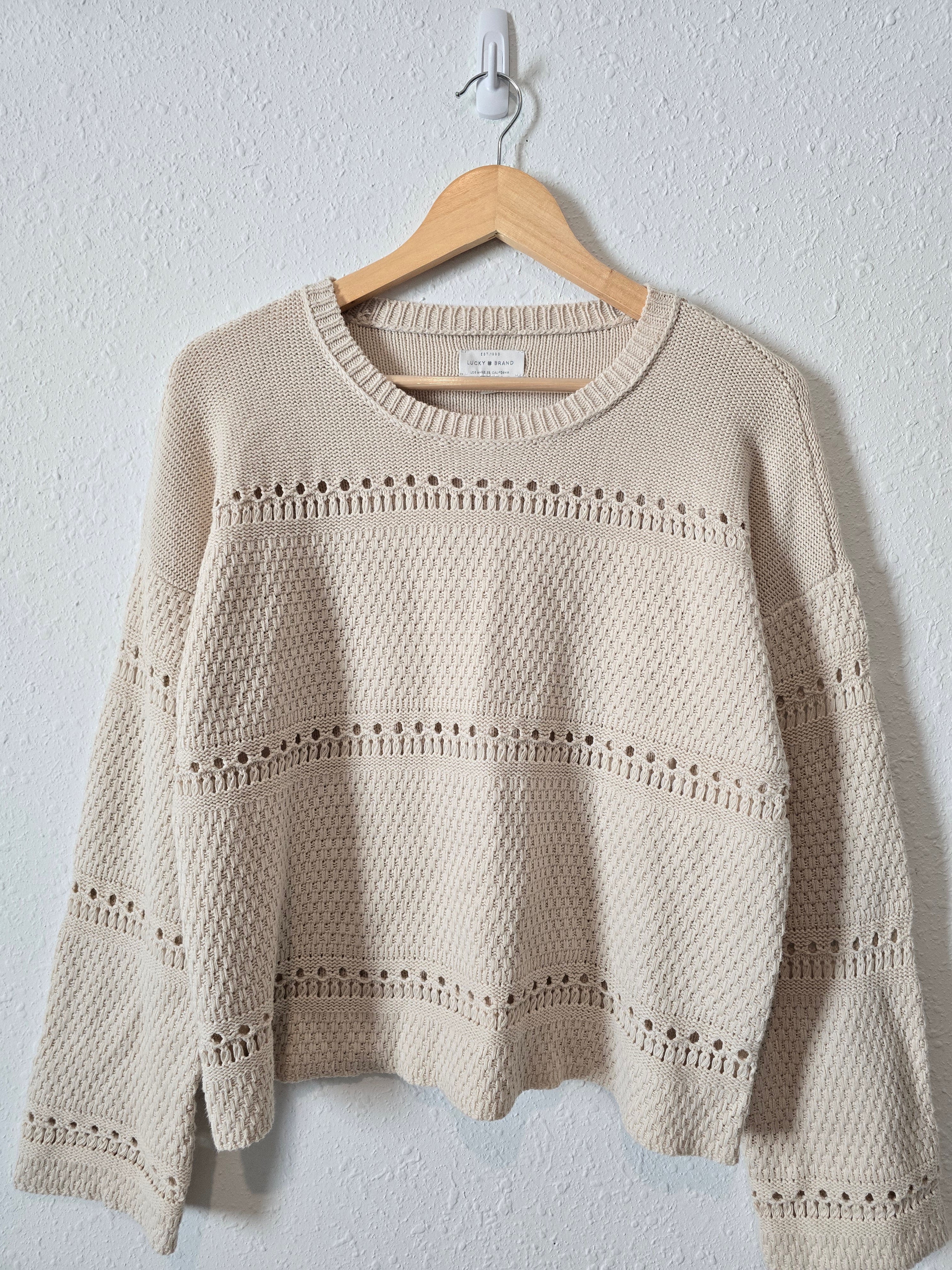 Lucky Brand Crochet Sweater (S)