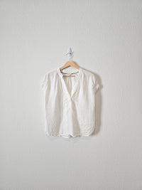 Anthropologie Linen V Neck Top (M)