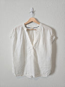 Anthropologie Linen V Neck Top (M)