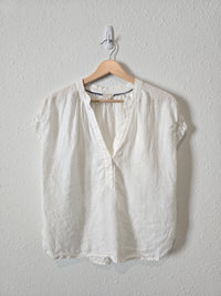 Anthropologie Linen V Neck Top (M)