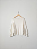 Ribbed Puff Sleeve Sweater (L)