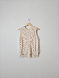 Cream Cable Knit Tank (S)