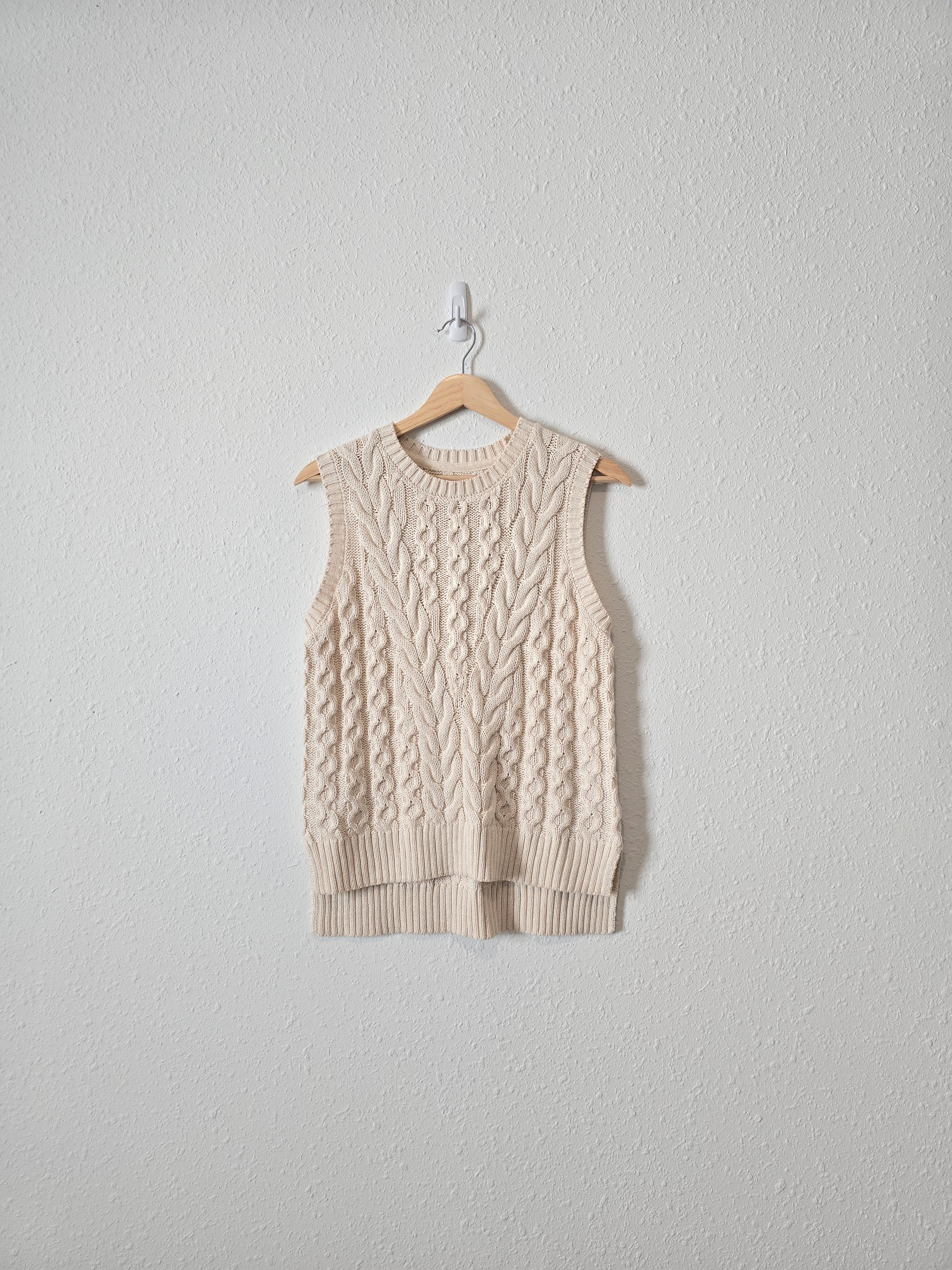 Cream Cable Knit Tank (S)