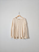 Cream Cable Knit Sweater (L)