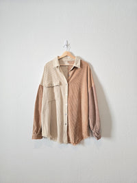 POL Colorblock Cord Button Up (L)