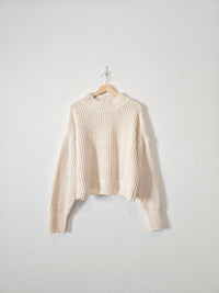 Cream Chunky Knit Sweater (L)