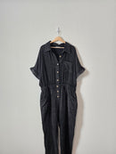 Black Gauze Coverall Jumpsuit (2X)