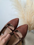 Brown Leather Mary Jane Flats (8.5)