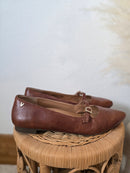 Brown Leather Mary Jane Flats (8.5)