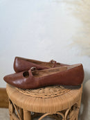 Brown Leather Mary Jane Flats (8.5)