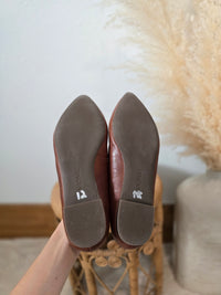 Brown Leather Mary Jane Flats (8.5)