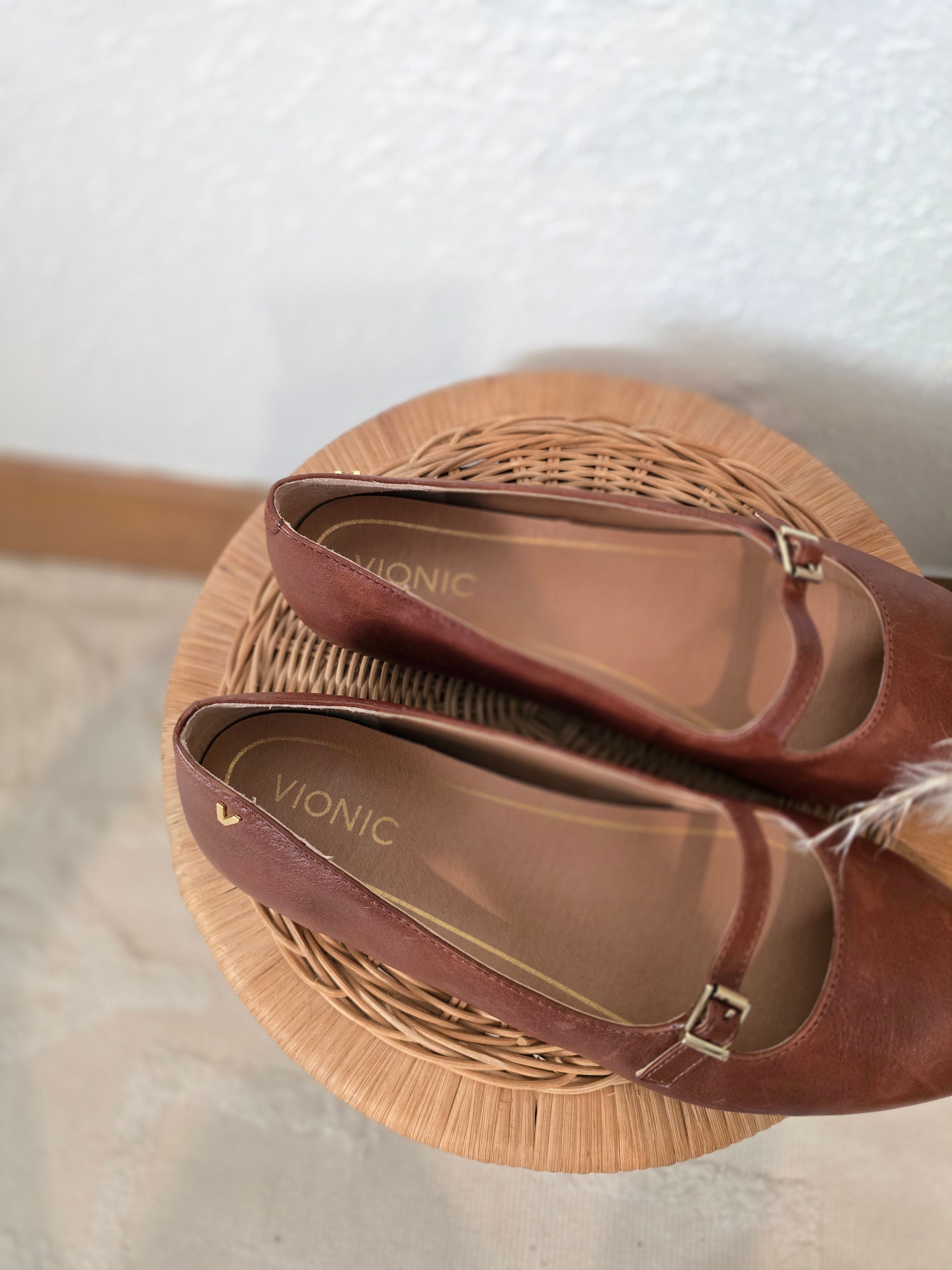 Brown Leather Mary Jane Flats (8.5)