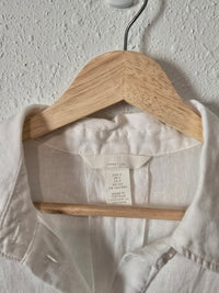 White Linen Boxy Button Up (S)