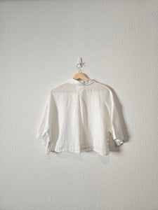 White Linen Boxy Button Up (S)