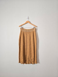 Free People Cable Knit Midi Skirt (XL)