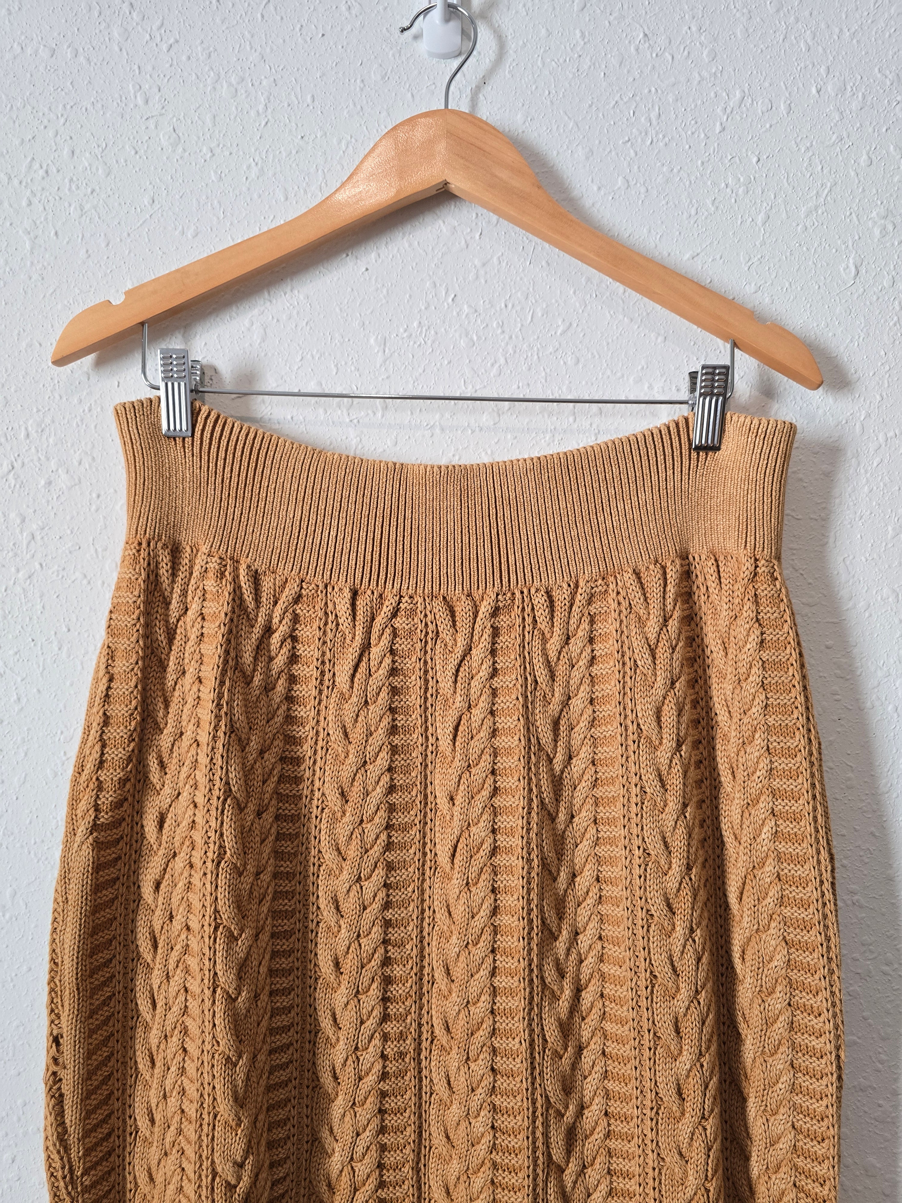 Free People Cable Knit Midi Skirt (XL)