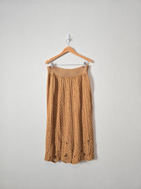 Free People Cable Knit Midi Skirt (XL)